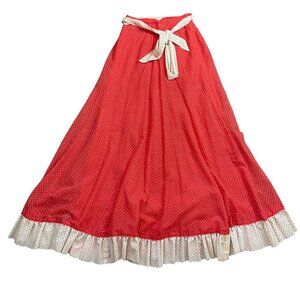 Vintage Elissa Of California Prairie Maxi Skirt Womens‎ 8 A-Line Polka Dot FAIR